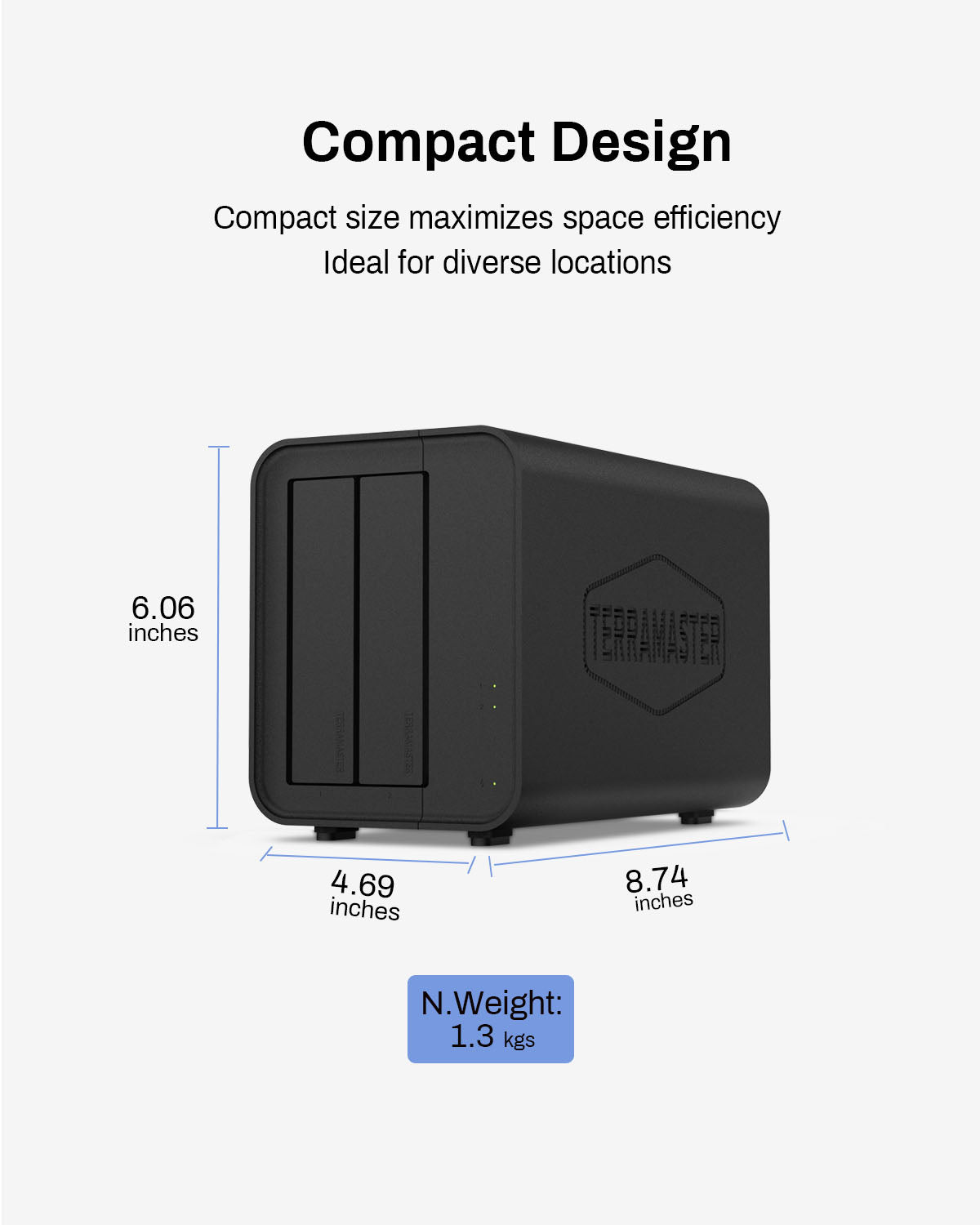Carcasa híbrida para disco duro HDD y SSD NVMe TERRAMASTER D5