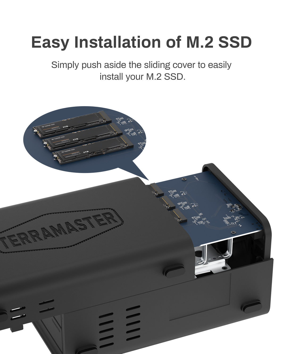 Carcasa híbrida para disco duro HDD y SSD NVMe TERRAMASTER D5