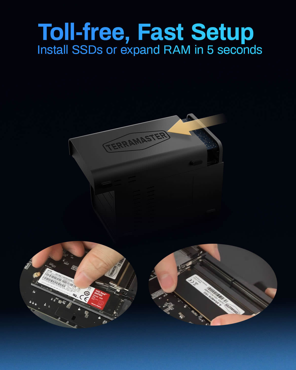 Almacenamiento NAS F4-424 Max con dos puertos 10 GbE