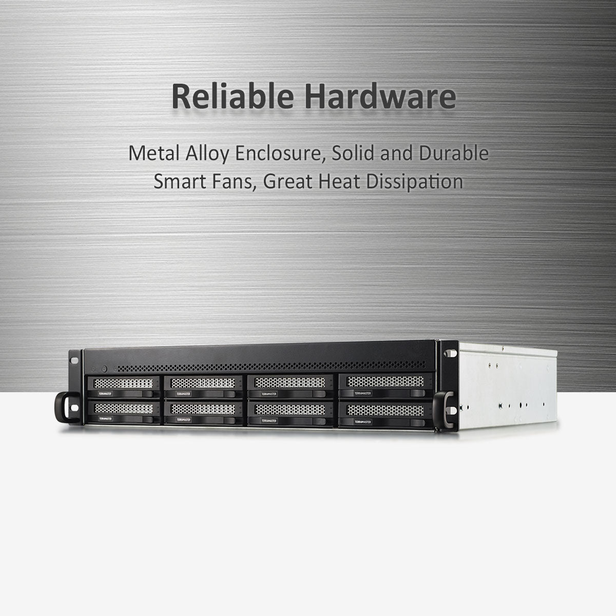 TERRAMASTER U8-450 NAS de montaje en rack de 8 bahías y profundidad reducida